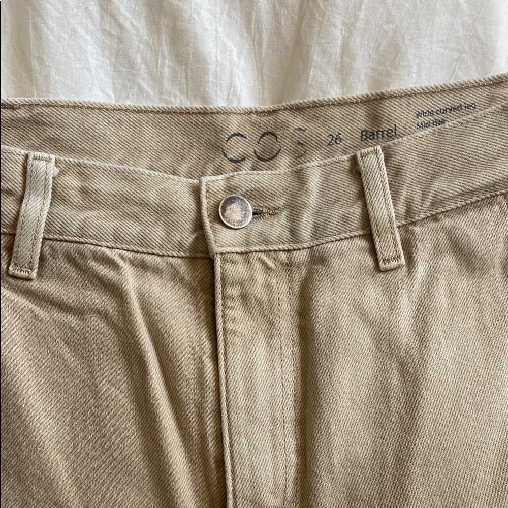 COS Beige Barrel Pants